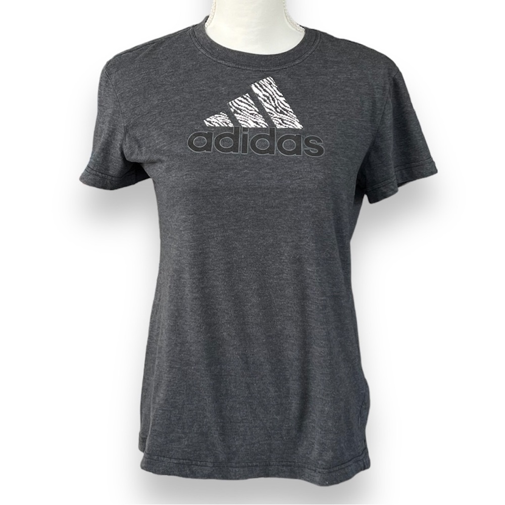 Adidas Women’s Gray Logo Short Sleeve T-Shirt | Size M
